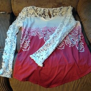 Lacey sleeve top